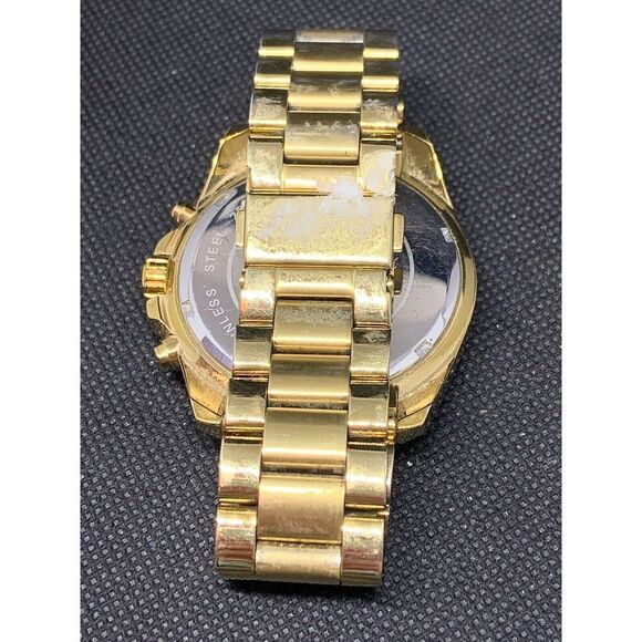 Michael Kors MK5605 Unisex Watch Chronograph Champagne Dial Stainless Steel O650 - Picture 7 of 8
